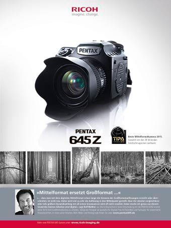 Werbekampagne Pentax 645 Z mit Fotos von Rolf Walther